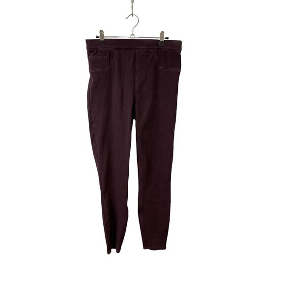 Spanx Women's Wine Maroon Pullover Jeggings Pockets Stretch Shaping Size Large - Picture 1 of 6